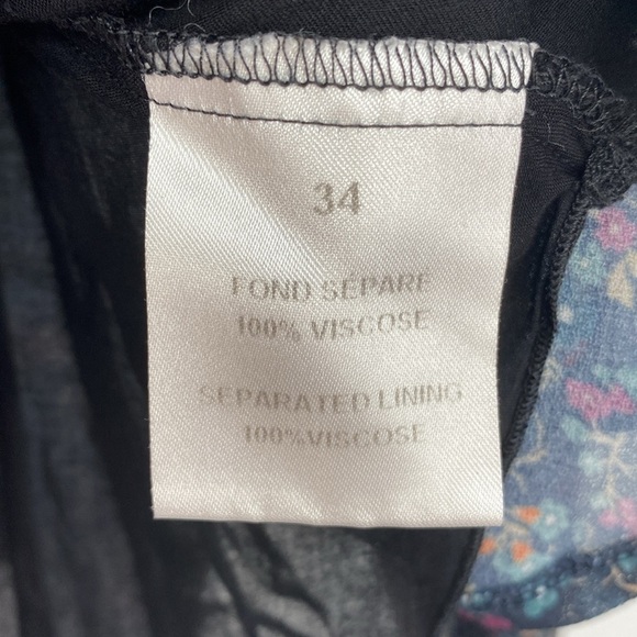 See By Chloe Floral‎ Haze Blouse Womens 34/ US 2 Black Purple Viscose Sheer Top - Picture 8 of 12